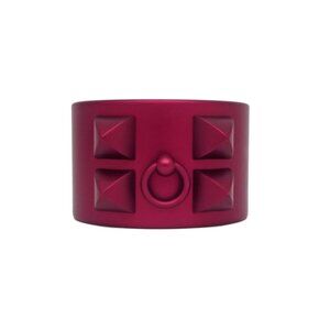 Hermes Collier de Chien Cuff Aluminum Sunset Da-cles Red Bracelet Bangle
